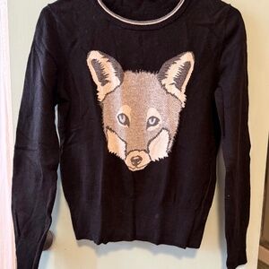 Gap Size Small Wolf Sweater-Black with silver threads